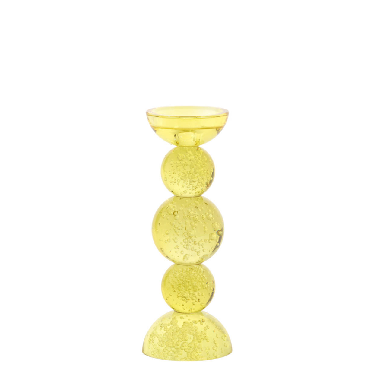 KERZENSTÄNDER Itinga - Gelb - 10/10/26.5 cm - Gelb, Glas (10/26.5/10cm) - Light & Living