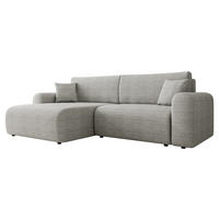ECKSOFA Floryn L - Hellgrau/Schwarz, Holz/Kunststoff (245/145cm) - MIRJAN24