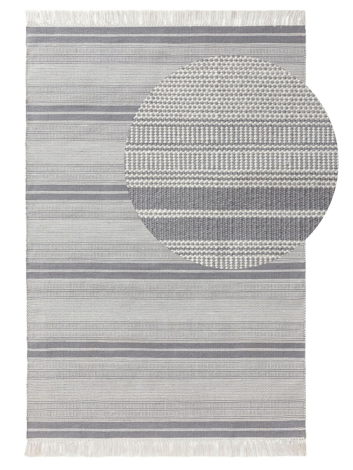 OUTDOOR-TEPPICH Siena handgewebt 250/350 cm - Grau, Kunststoff (250/350cm) - benuta Nest