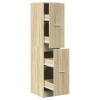 APOTHEKERSCHRANK Sonoma-Eiche 30/41/144,5 Cm Holzwerkstoff - Hellbraun, Holzwerkstoff (41/144.5/30cm) - vidaXL