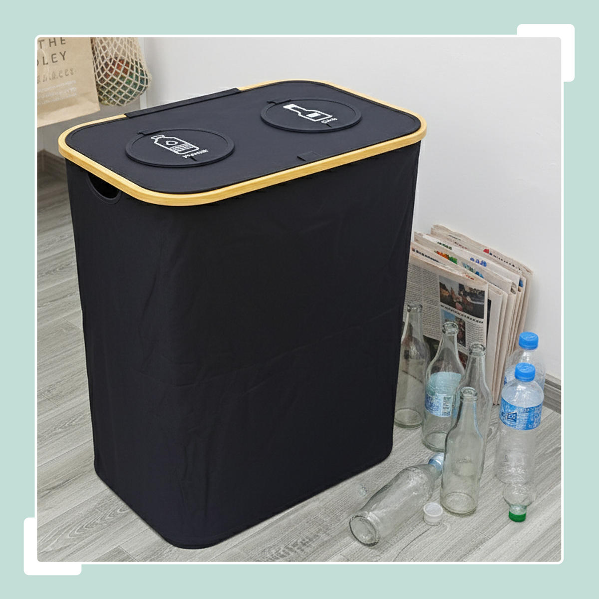 PFANDFLASCHEN-SAMMELBEHÄLTER - Weiß, Holz/Kunststoff (57/68.5/37cm) - Relaxdays