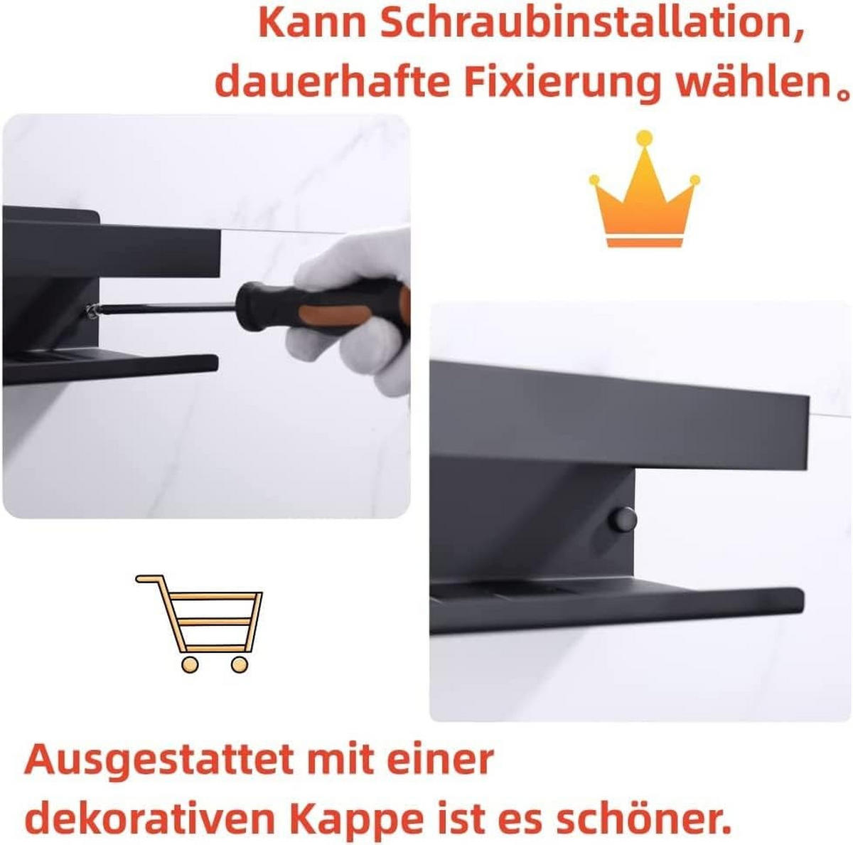 DUSCHREGAL , Schwarze Duschablage, 30 cm - Schwarz, Metall (10/8/30cm) - BELZ