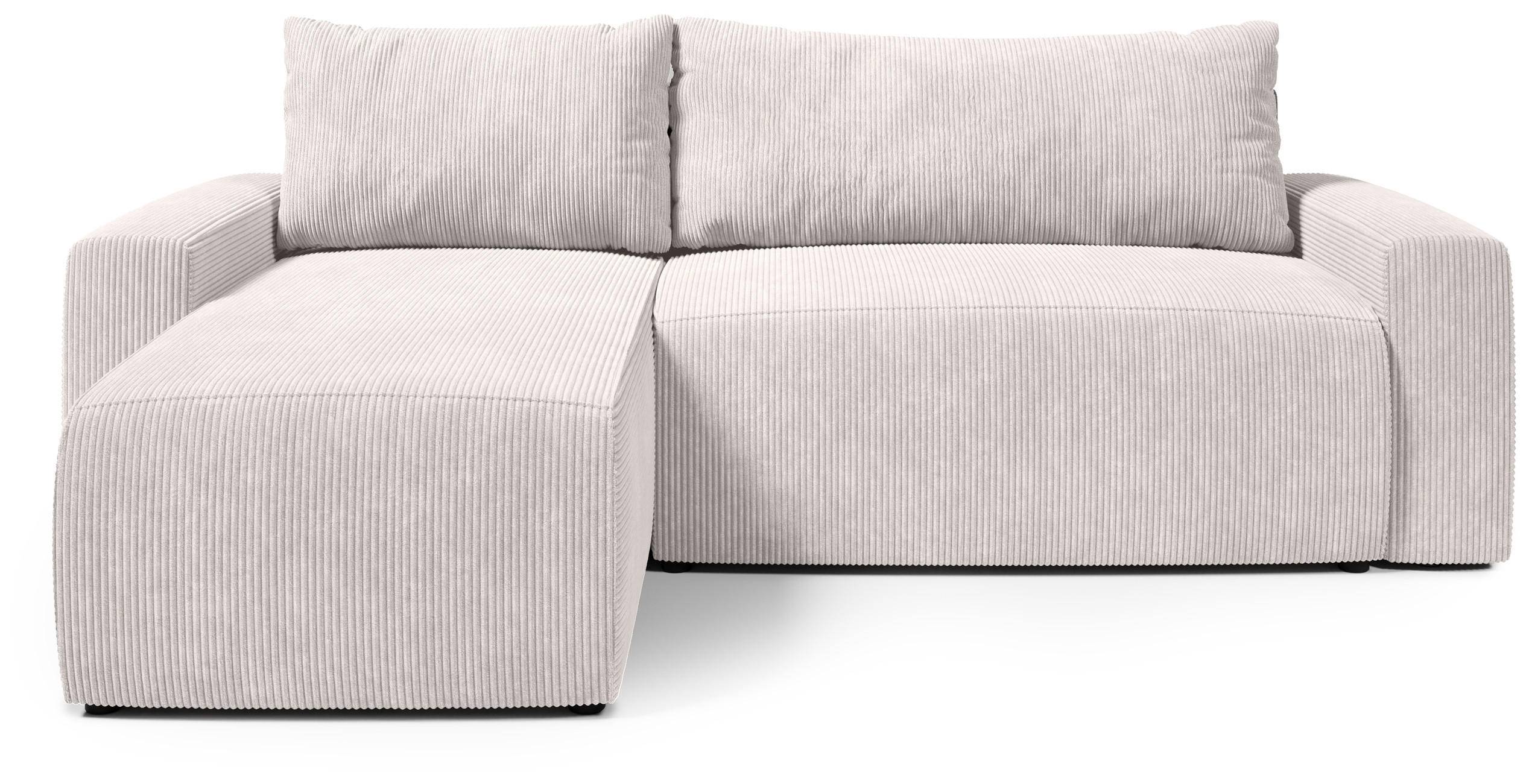 ECKSOFA PLUSH mit Schlaffunktion Weiß Cord - Weiß, Textil (240/145cm) - Bromarkt