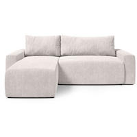 ECKSOFA PLUSH mit Schlaffunktion Weiß Cord - Weiß, Textil (240/145cm) - Bromarkt