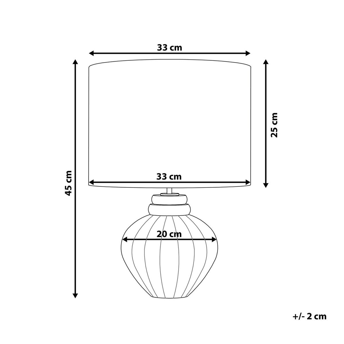 TISCHLAMPE Neris 33/33/45 cm - Silberfarben, Keramik (33/33/45cm) - Beliani