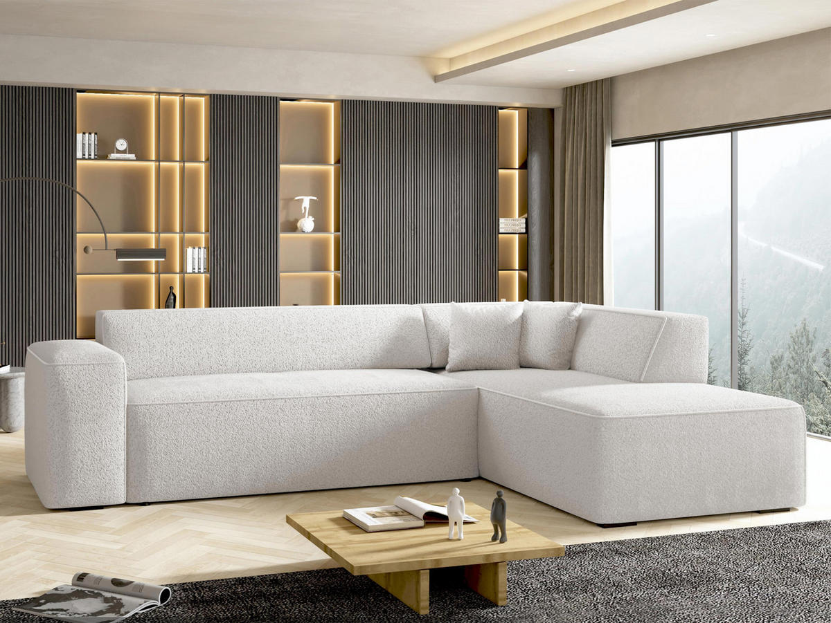 ECKSOFA Lordin Premium, Seite: Rechts - Creme, Holz/Textil (267/205cm) - MIRJAN24