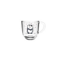 KINDERTASSE Bambini Panda 280 ml - Schwarz/Weiß, Glas (0.28L) - Leonardo Living