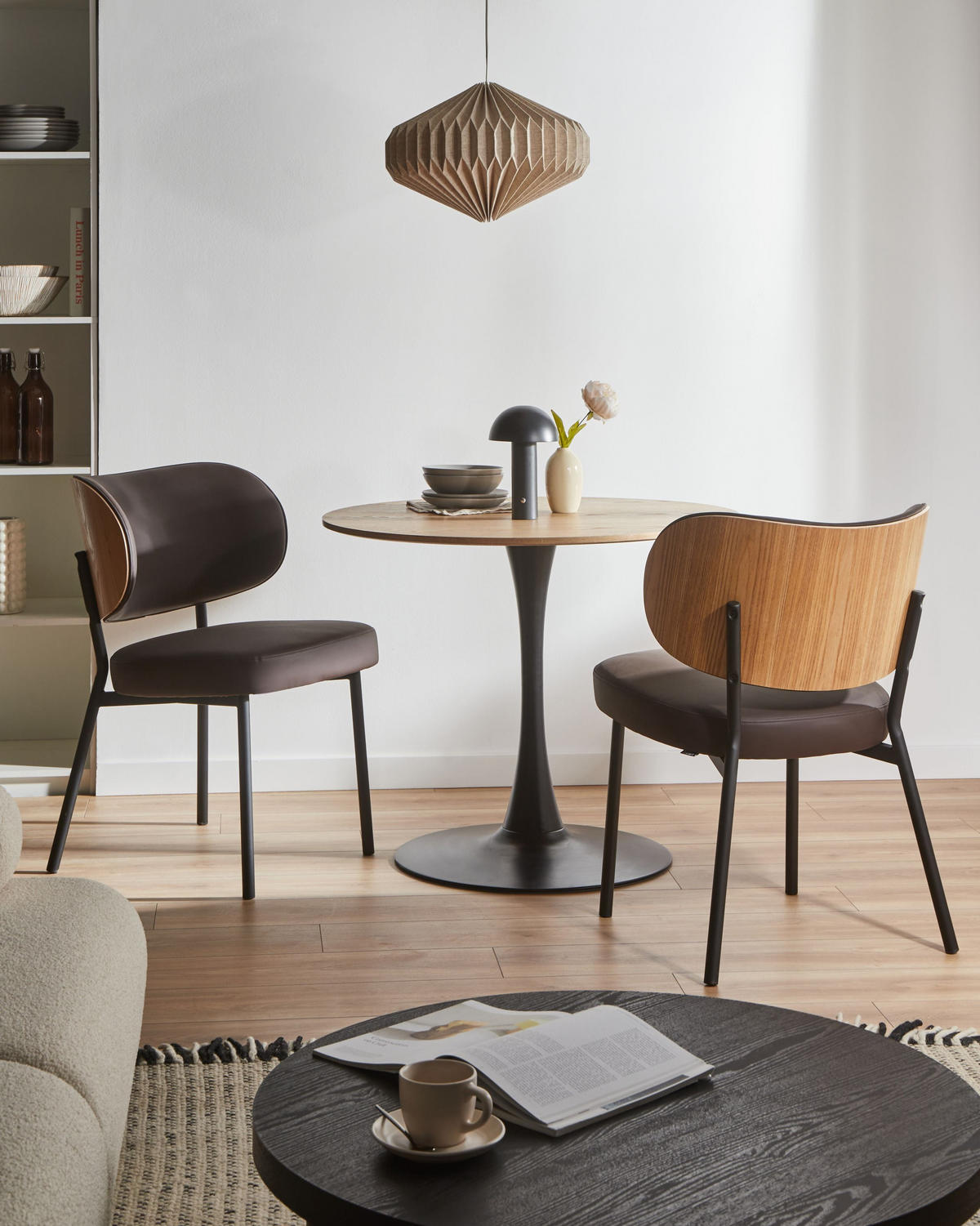 ESSZIMMERSTUHL 2er-Set Kunstleder Dunkelbraun Wonder - Dunkelbraun, Kunststoff (55/82/65cm) - Beliani