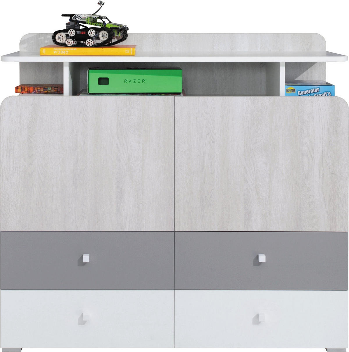 SCHLAFZIMMER Set 6-tlg. – COMO System – Sonoma Eiche / Grau - Grau, Holzwerkstoff (80/190/50cm) - hi-markt