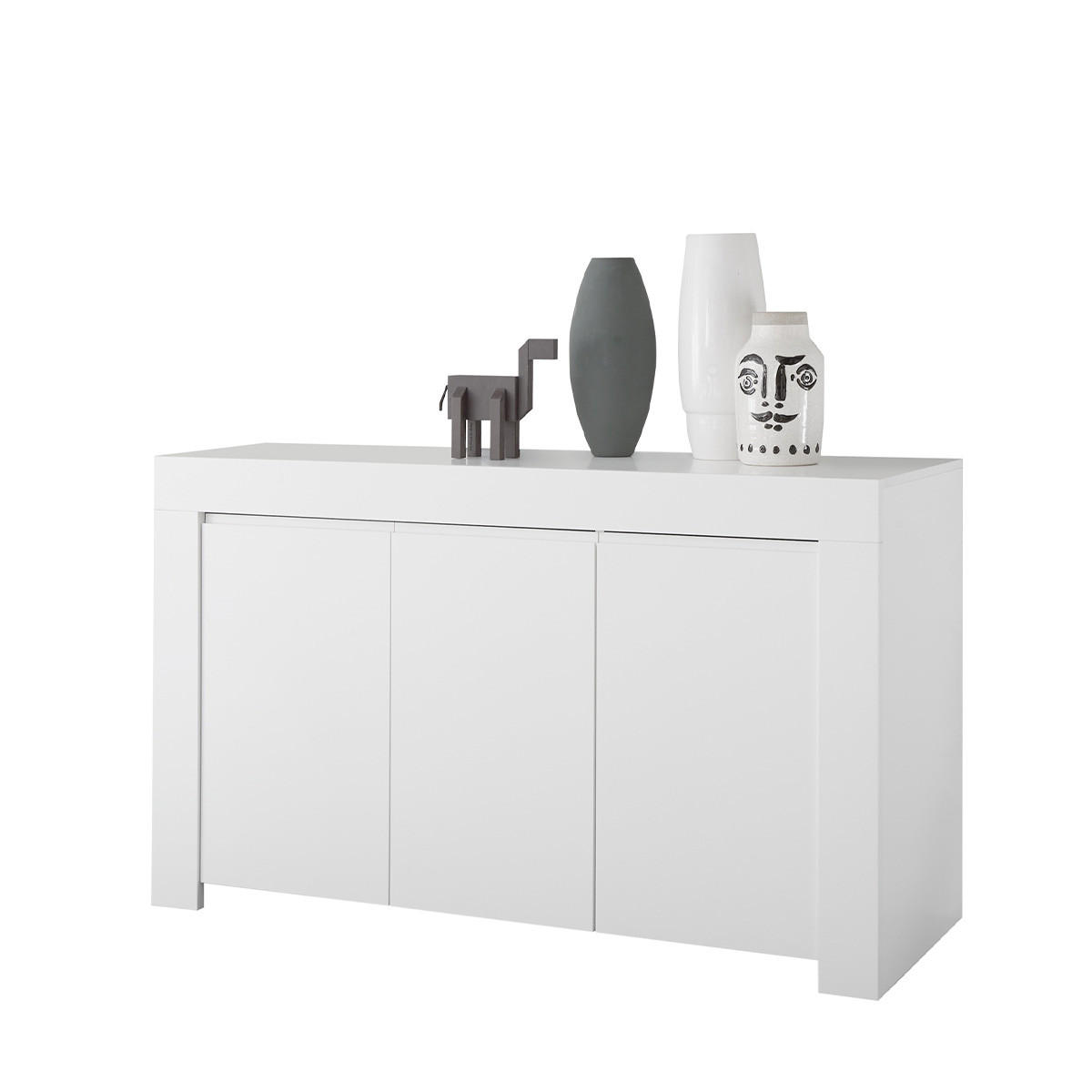 SIDEBOARD mit 3 Türen L138 cm - Firenze - Weiß, Holzwerkstoff (42/81/138cm) - Calicosy