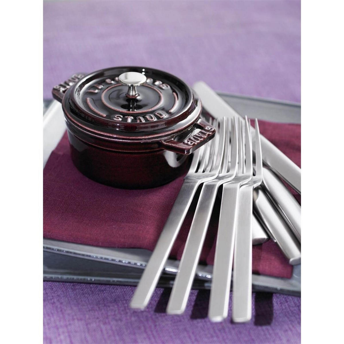 MINI runder Gusseisentopf 250 ml, Grenadine 405098050 - Bordeaux, Metall (10cm) - Staub