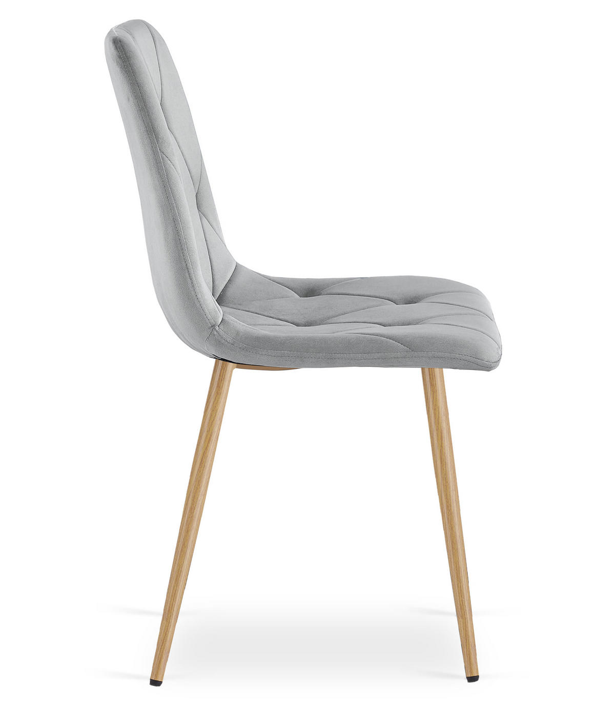 ESSZIMMERSTUHL 3-er Set TYRA hellgrauer Sitz, Beine in Holzfarbe - Eichefarben/Hellgrau, Textil (44.5/87/54.5cm) - Valora