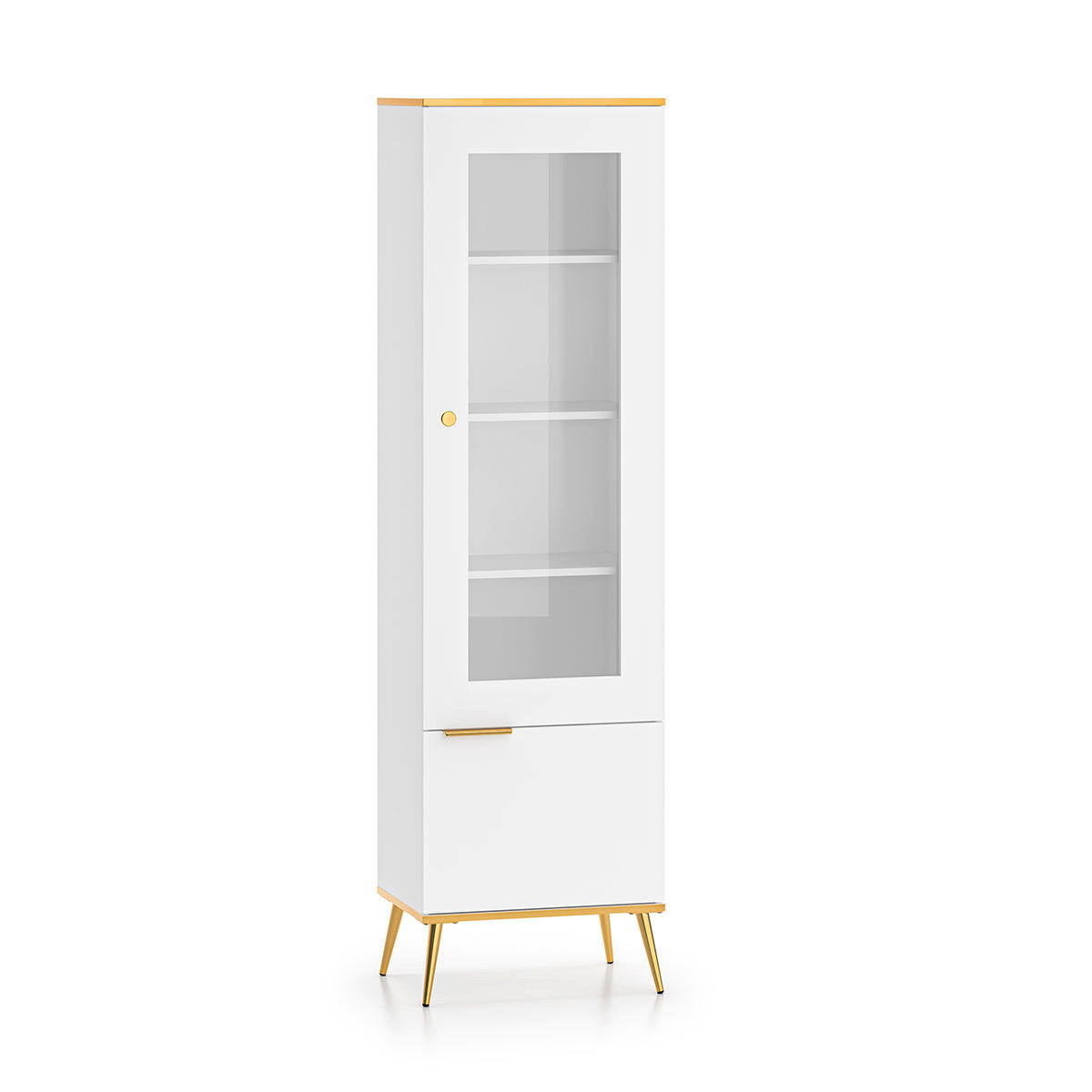 VITRINE Zora Weiß - Weiß, Holzwerkstoff (55/195/40cm) - Petits-meubles
