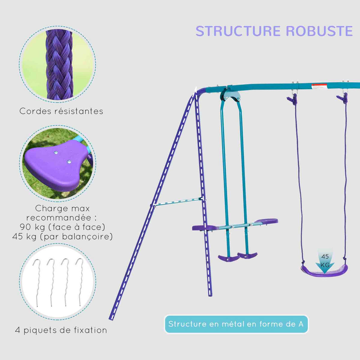 SCHAUKEL DE-17976 Violett - Lila, Metall (140/280cm) - ComfortXL