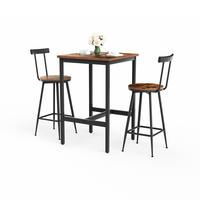 BARTISCH-SET DE-39323 2-teilig mit Rückenlehnen Schwarz - Schwarz, Holzwerkstoff (60/92/60cm) - ComfortXL
