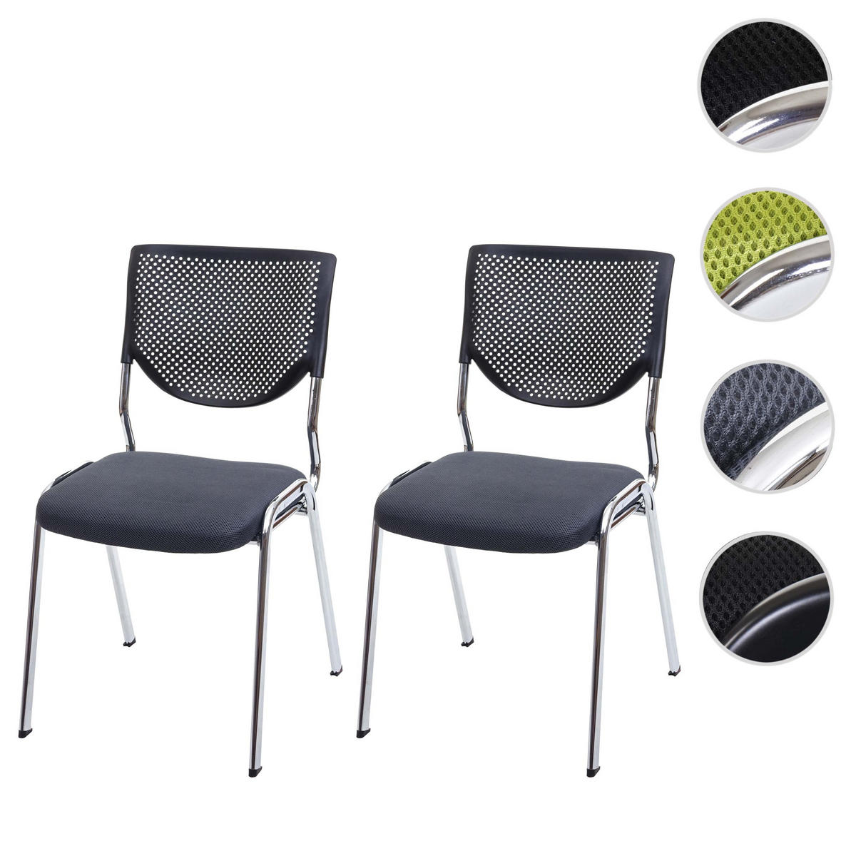 BESUCHERSTUHL Grau 2er-Set - Grau, Textil (49/83/58cm) - MCW