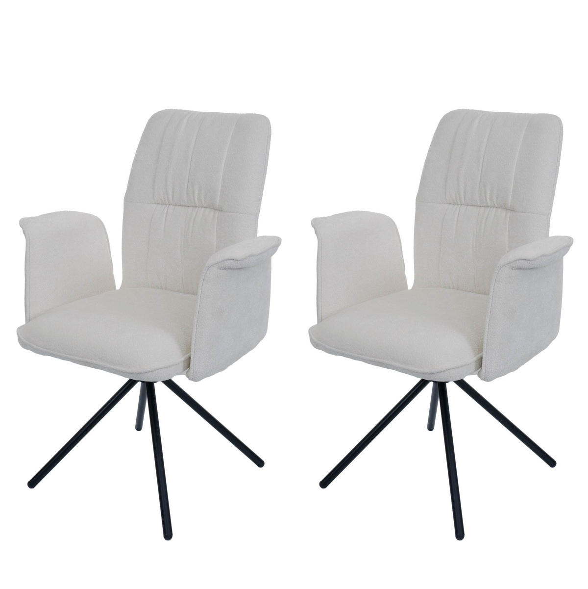 ESSZIMMERSTUHL Cremeweiß 2er-Set - Weiß, Textil (70/94/60cm) - MCW