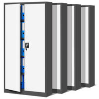 AKTENSCHRANK abschließbar 4er Set KADO 195x90x40cm Anthrazit-Weiß - Anthrazit, Metall (90/195/40cm) - DELUKE
