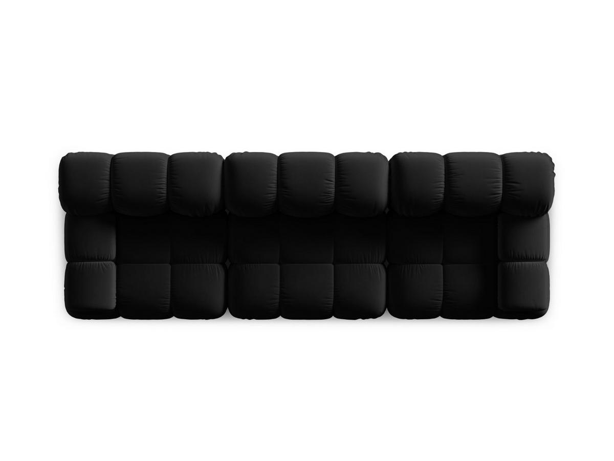 MODULARES-SOFA Bellis aus Samt schwarz 3 Sitzplätze - Schwarz, Textil (94/63/282cm) - Micadoni