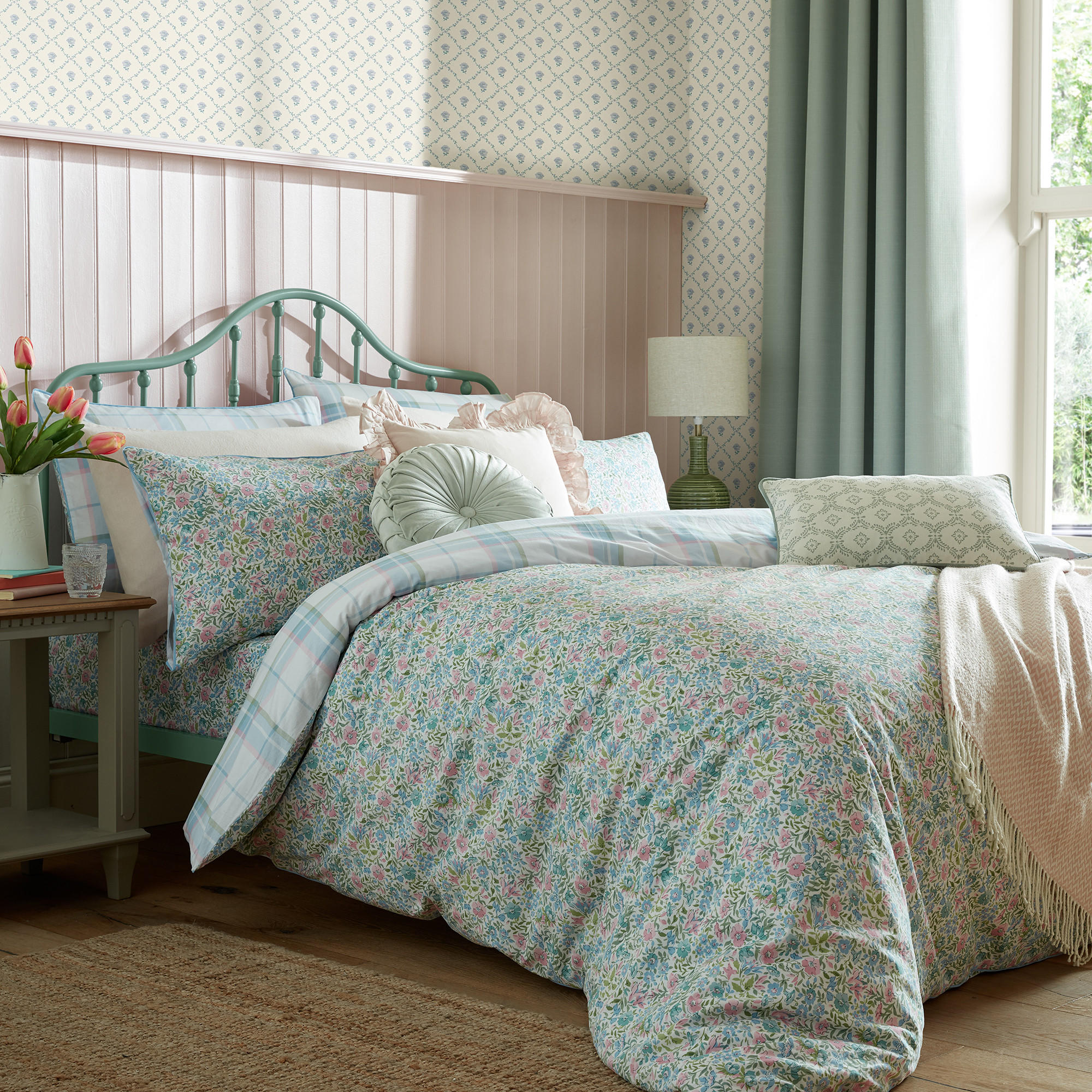 BETTWÄSCHE Sherston Powder 200x200cm - Blau, Textil (200/200cm) - Graham & Brown