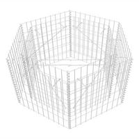 HOCHBEET Gabione 6-eckig LISSA aus Stahl 90x100x50 cm - Silberfarben, Metall (90/50/100cm) - DELUKE