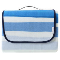 PICKNICKDECKE XXL 200x200 ecoline 100% recyceltes Fleece Streifen blau - Blau, Textil (200/200cm) - wometo