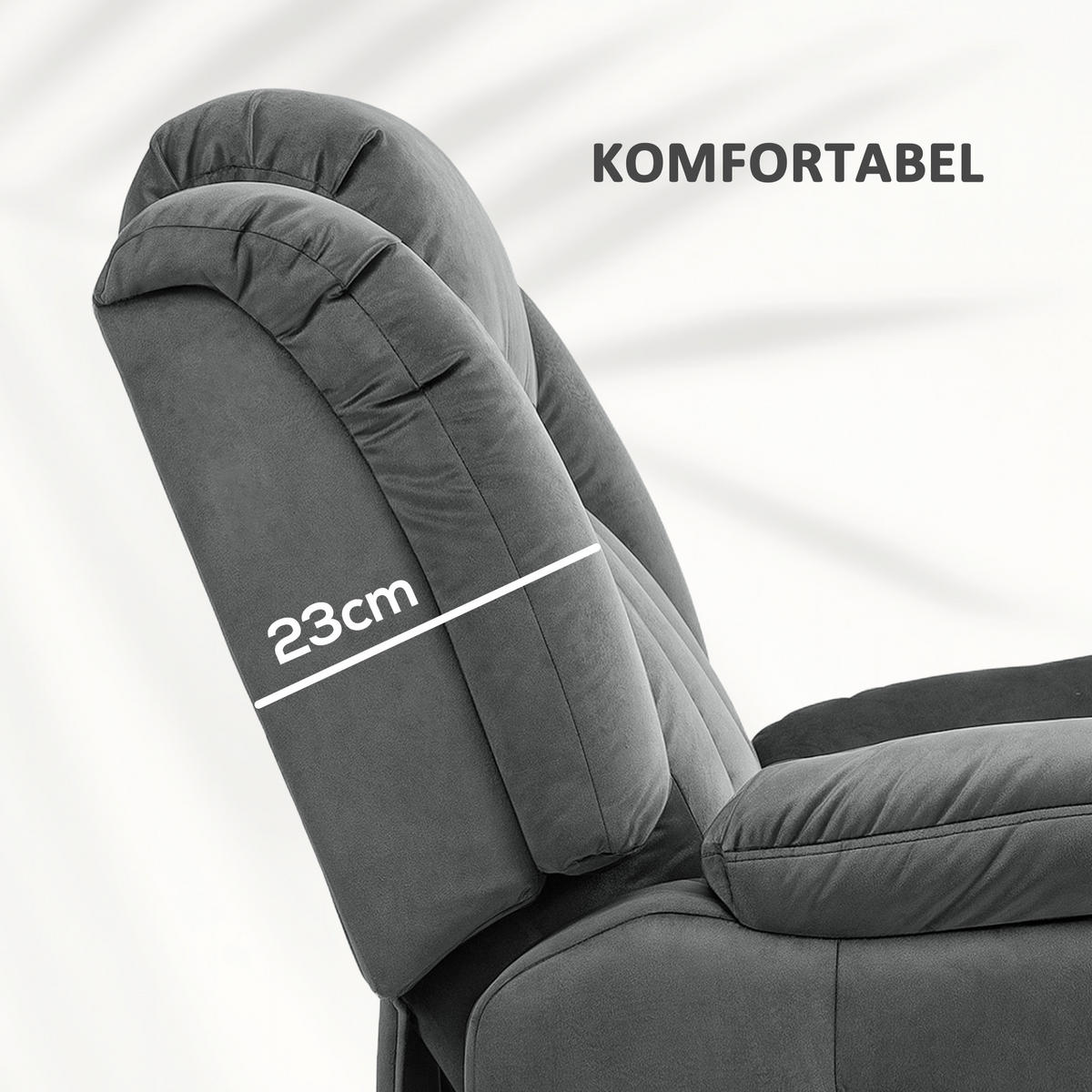 FERNSEHSESSEL mit Aufstehhilfe Relaxsessel mit Liegefunktion, Vibrationsmassage - Dunkelgrau/Schwarz, Textil/Metall (88/106/95cm) - HOMCOM
