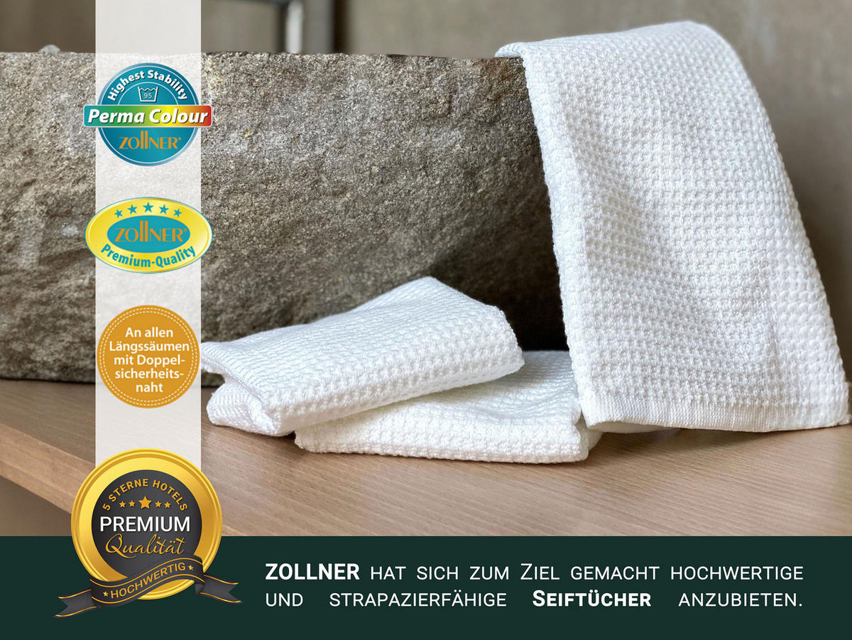 SEIFTÜCHER, 10er-Set, 30x30 cm, 100% Baumwolle, Weiß - Weiß, Textil (30/30cm) - Zollner