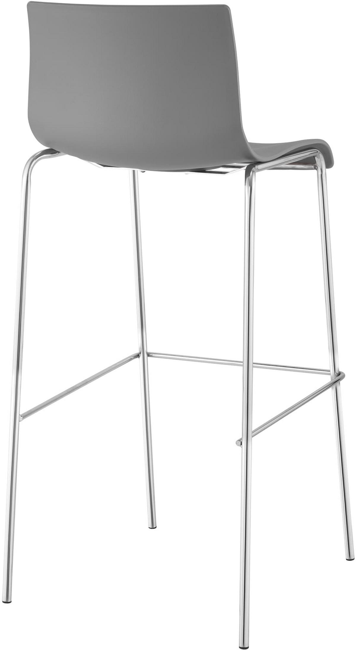 BARHOCKER 2er Set Kunststoff Grau - Chromfarben/Grau, Kunststoff/Metall (43/100/48cm) - CLP