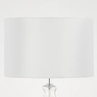 TISCHLEUCHTE - 1-flammig - Weiß, Glas/Textil (30/30/53cm) - home24