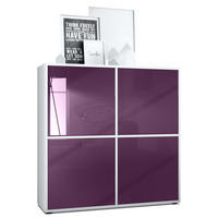 HIGHBOARD Cuba Türen in Brombeer Hochglanz - Brombeere, Holzwerkstoff (104/105.5/35.5cm) - Vladon