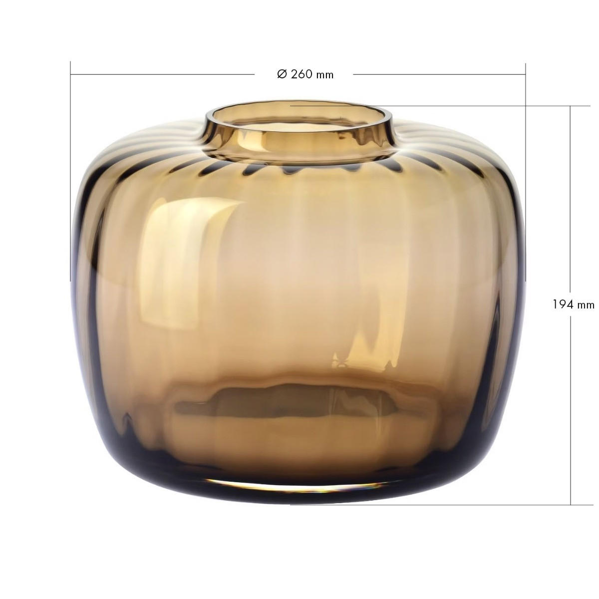 BLUMENVASE BALLERINA BRONZIT GERIFFELT, 19 CM - Transparent/Bronzefarben, Glas (26/19.4cm) - Krosno Glass