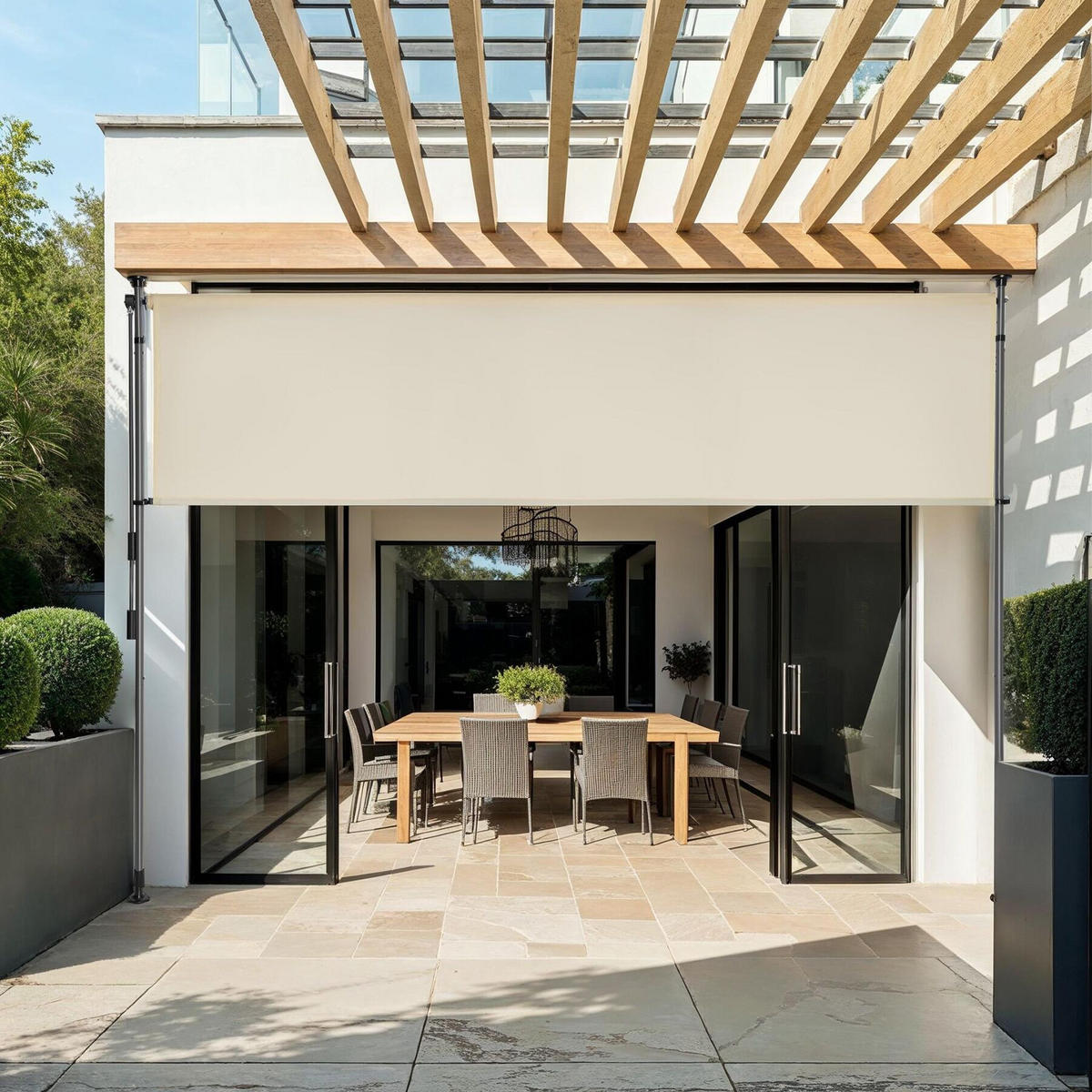 KLEMMMARKISE Taija, leichtgängige Handkurbel, beige - Beige, Kunststoff (208/310cm) - tectake