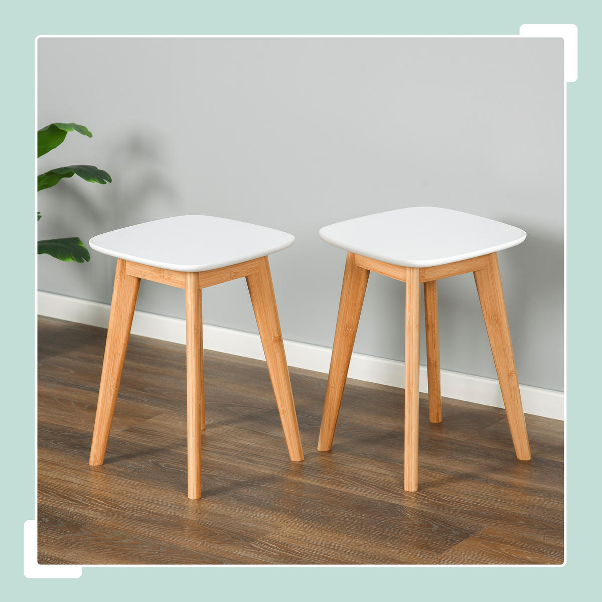 2XESSZIMMERHOCKER - Multicolor, Holz/Holzwerkstoff (33/45.5/33cm) - Relaxdays