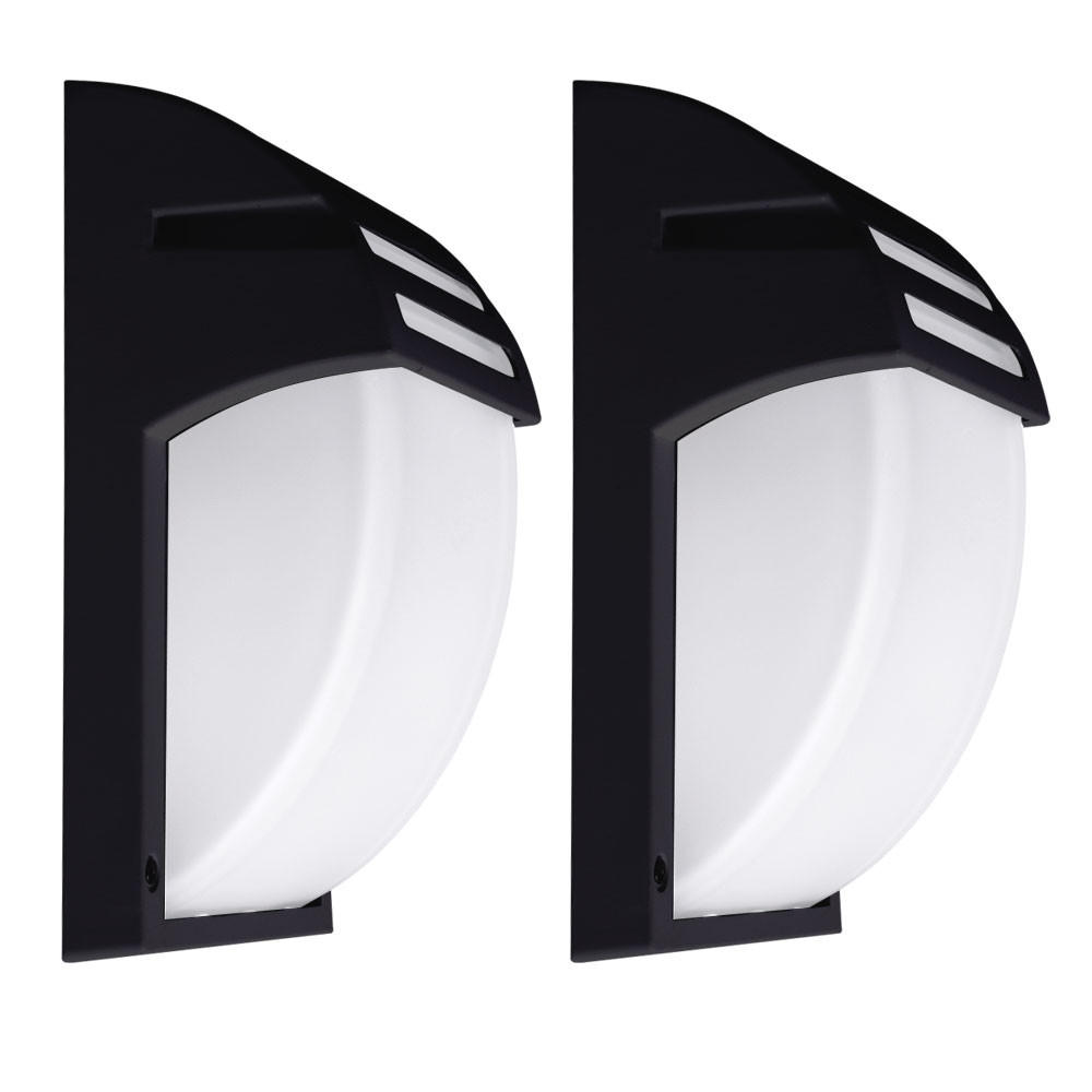 RGB LED AUSSEN-WANDLEUCHTE Schwarz 2er Set - Schwarz, Glas (18/24.5/9.3cm)