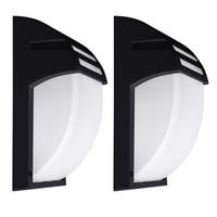 RGB LED AUSSEN-WANDLEUCHTE Schwarz 2er Set - Schwarz, Glas (18/24.5/9.3cm)