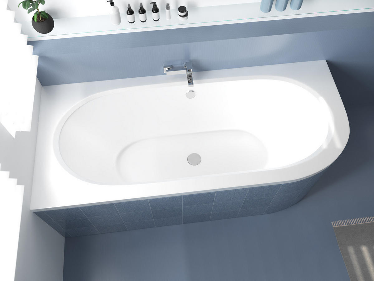 BADEWANNE Eckwanne AVITA 180/80 Links Ablauf & Füße - Weiß, Kunststoff (80/55.5/180cm) - bad land