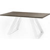 ESSTISCH Colter Weiß rechteckig ausziehbar, Dunkelgrauer Chicago Beton 140-240/80/76 cm - Dunkelgrau/Weiß, Holzwerkstoff/Metall (140/80/76cm) - WFL GROUP