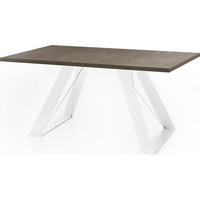 ESSTISCH Colter Weiß rechteckig ausziehbar, Dunkelgrauer Chicago Beton 160-260/90/76 cm - Dunkelgrau/Weiß, Holzwerkstoff/Metall (160/90/76cm) - WFL GROUP