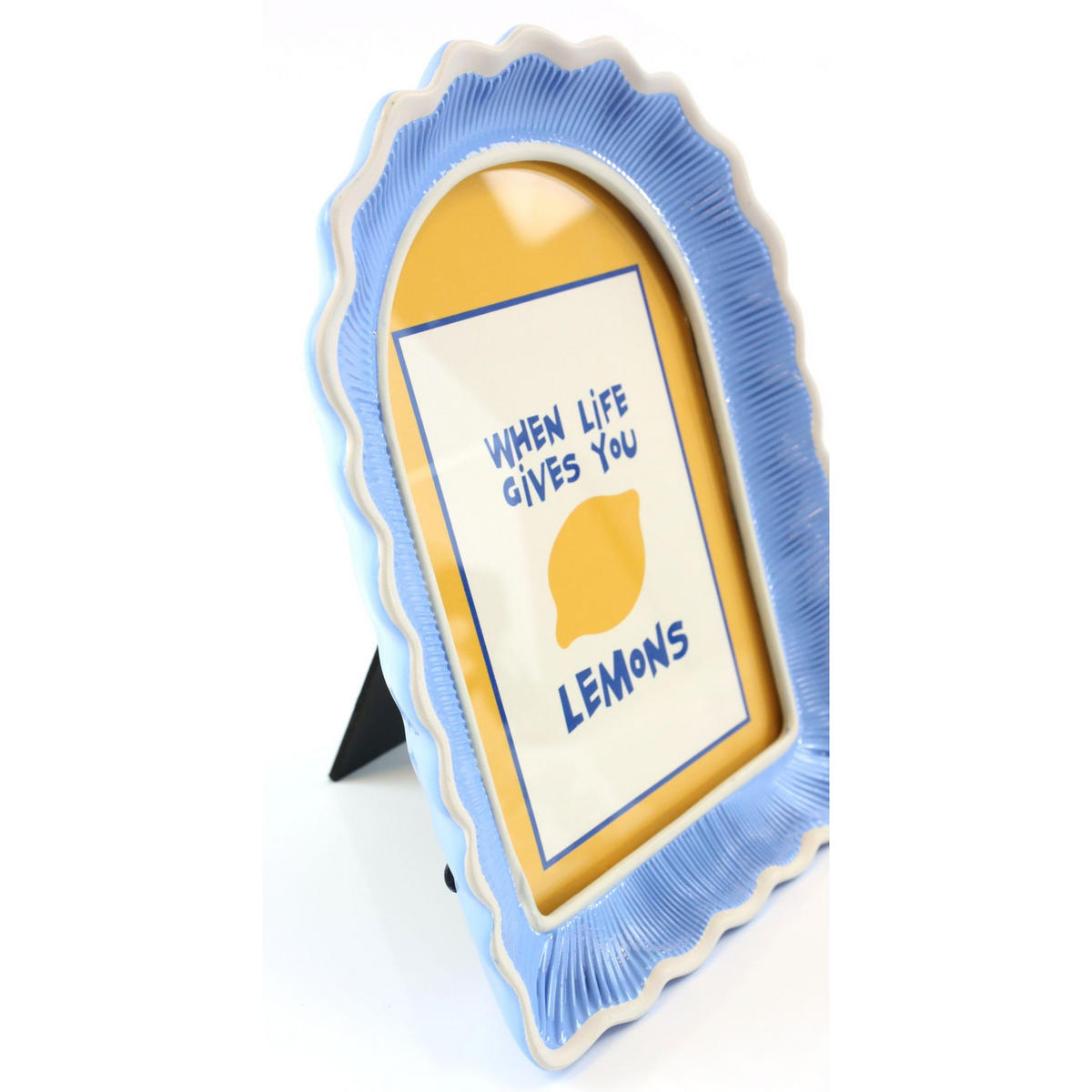 DEKOOBJEKT Lemons 14/19/3 cm - Blau, Glas (14/3/19cm) - FURNARO