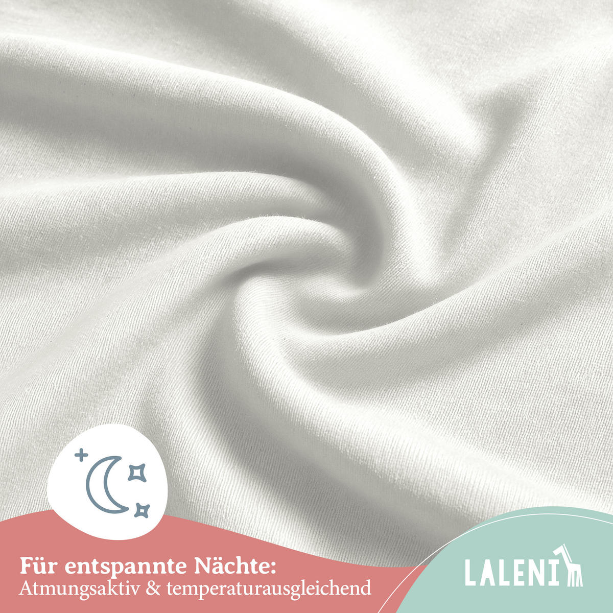 SPANNBETTLAKEN für Beistellbett & Stubenwagen – 100% Baumwolle, Atmungsaktiv & Weich, 50x89x10 cm, Elfenbein - Sandfarben, Textil (50/89cm) - Laleni