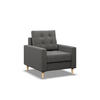 POLSTERSESSEL ELMA, Dunkelgrau - Dunkelgrau, Textil (75/88/92cm) - Mebligo