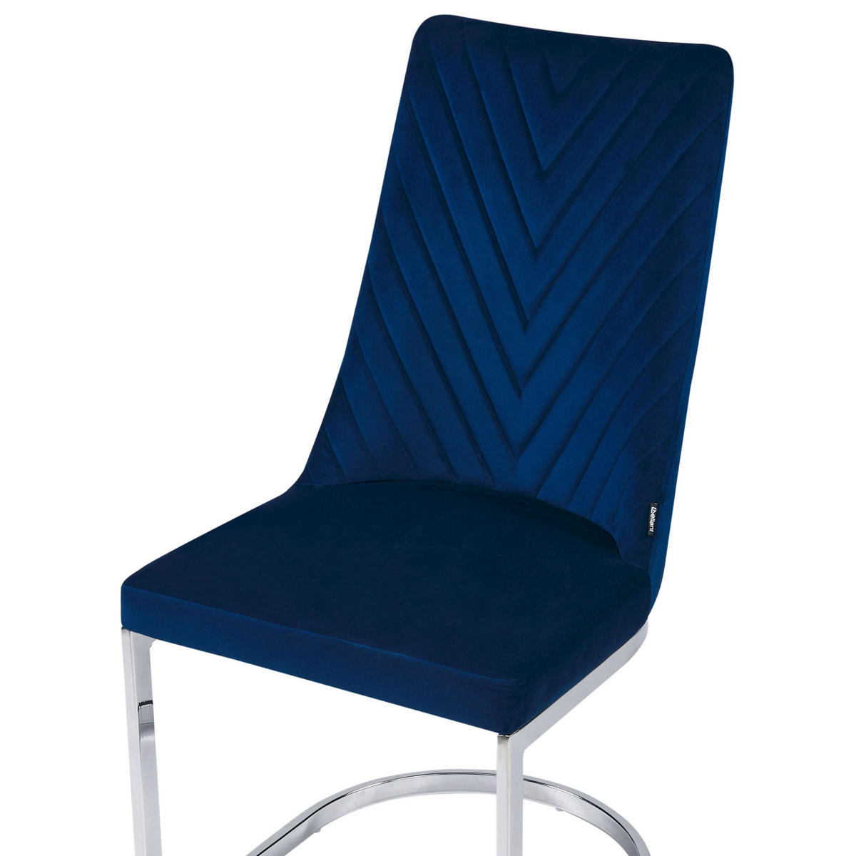 ESSZIMMERSTUHL 2er-Set Samtstoff kobaltblau Altoona - Blau/Silberfarben, Textil (46/96/58cm) - Beliani