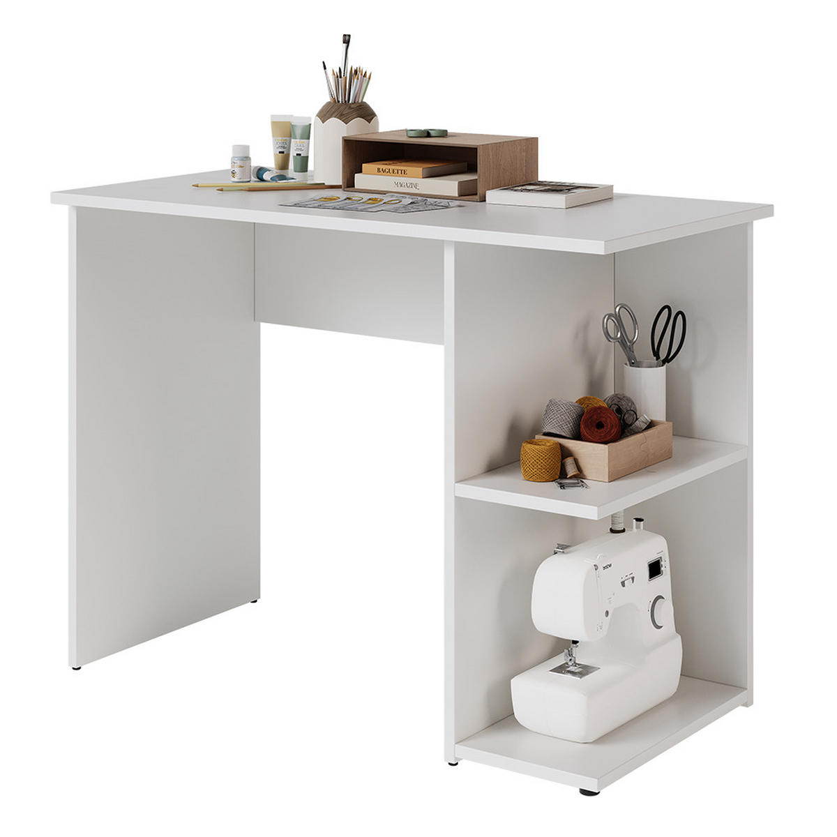 SCHREIBTISCH Simple Weiß 100 x 50 cm - Weiß, Holzwerkstoff (50/100/76cm) - Vicco