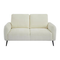 SOFA - 2 Personen - stoff - gebrochenes weiß Letrosa - Weiß, Textil/Metall (157/86/88cm) - Vente-Unique
