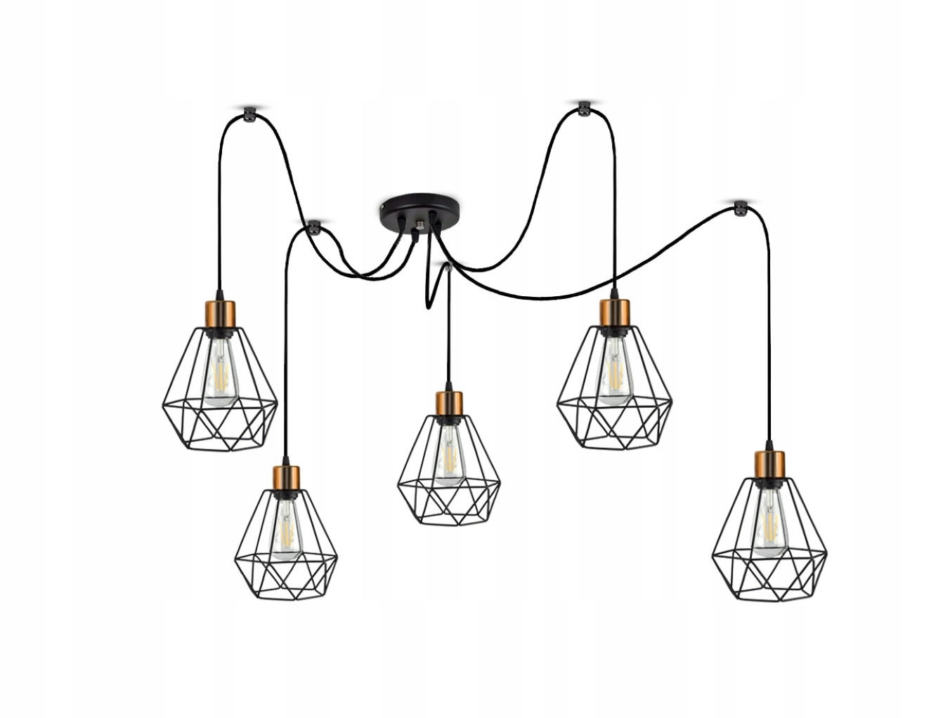 PENDELLEUCHTE EDISON - Goldfarben/Schwarz, Metall (20/20/150cm) - kiki design