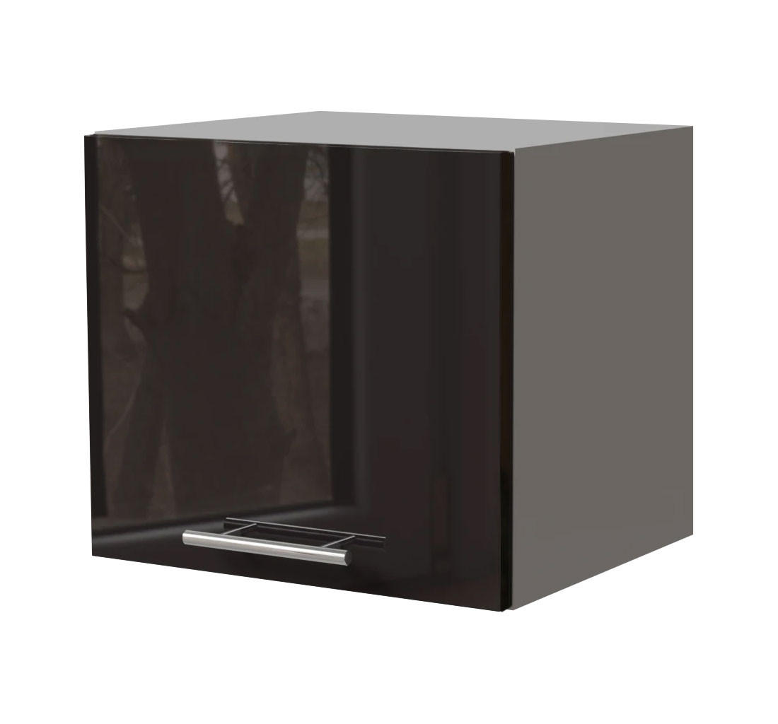 Feldmann-Wohnen Klapphängeschrank Schwarz Hochglanz, Grau 40x36x32.5 cm