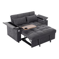 SCHLAFSOFA 3-in-1 Ausziehsofa mit verstellbarer Rückenlehne, DE-42455, Grau - Grau, Metall (140.5/82/74cm) - ComfortXL