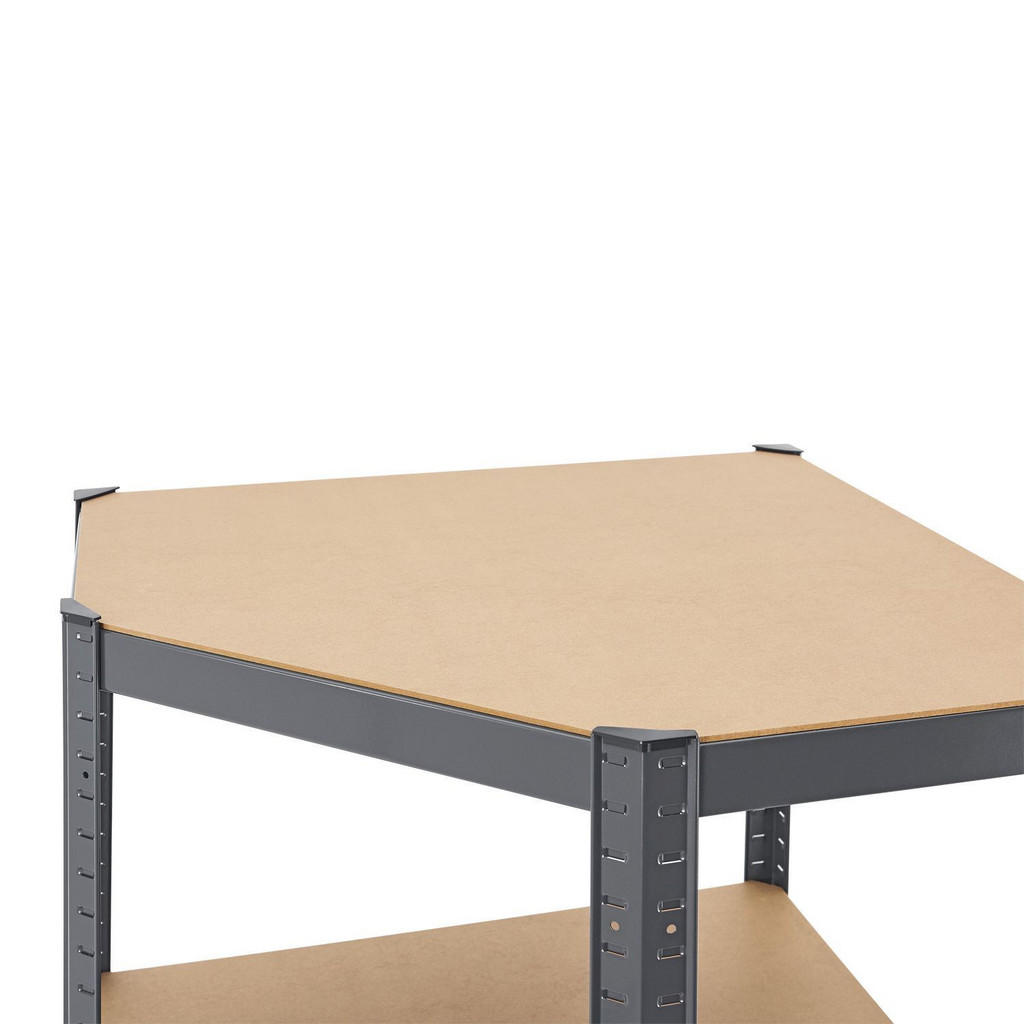 Thumbnail - Juskys Eckregal, Grau, Metall, 75x160x75 cm, Freizeit, Heimwerken, Werkstatt