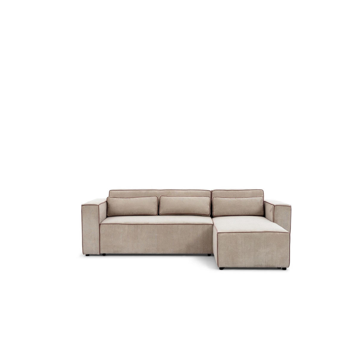 ECKSOFA Schlafsofa Waldo In Poso - Beige, Holzwerkstoff/Textil (260/173cm) - Fun Möbel